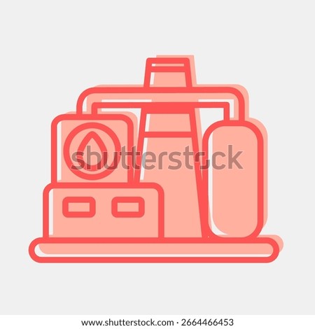 Icon refinery. Oil Industry elements. Icon in two tone style.