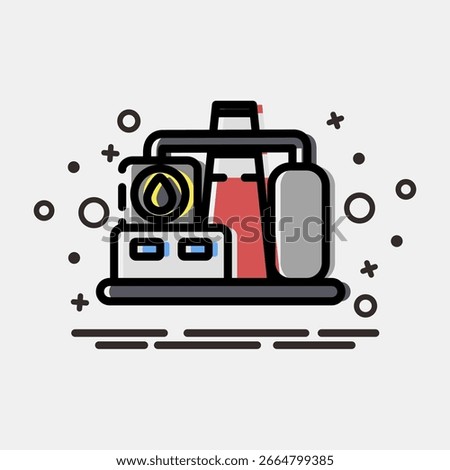 Icon refinery. Oil Industry elements. Icon in MBE style.
