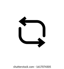 Icon of Refresh black flat shape design isolated on white background