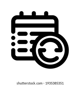 Icon Refresh Date  With Style Outline