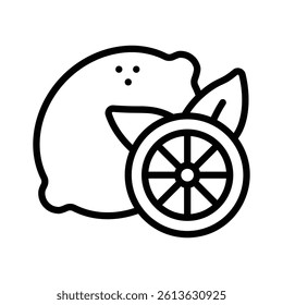 Icon of a refreshing lemon symbolizing citrus energy and rejuvenation