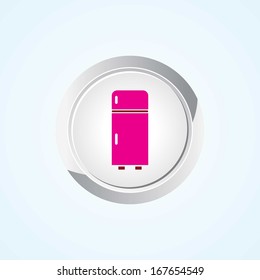 Icon of refrigerator on Button. Eps-10.