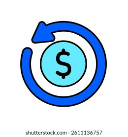 Icon a refund, isolated against a clean background.