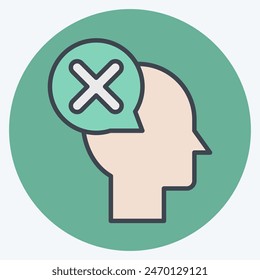 Icon Refuse. related to Delete symbol. color mate style. simple design illustration