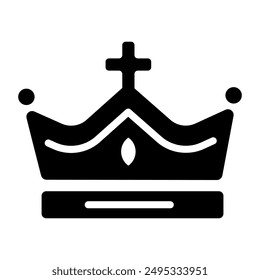 An icon of regal diadem in solid style  