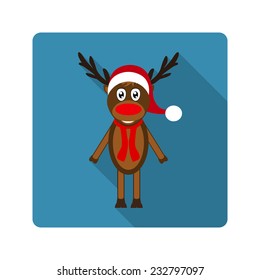 Icon reindeer for flat design