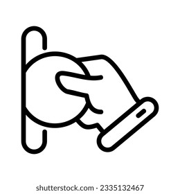 Icon related to financial transactions, useful as a symbol of the use of money. Editable black outline vector illustration.