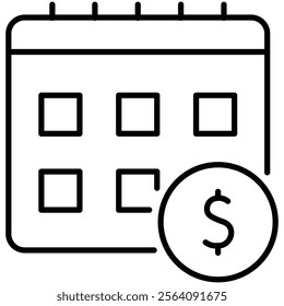 An icon related to Regular savings. Investment of the money. Vector editable stroke. Pixel perfect. 64 x 64