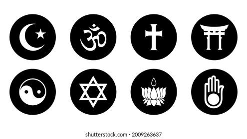 Icon Religion Design Black White Vector