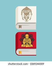 Ikone religiöse Bücher über den Buddhismus. Auf dem Cover, die Göttin und der meditierende Buddha.