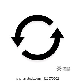Icon of reload sign with arrow circle pictogram