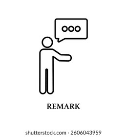 Icon a remark, isolated against a clean background.