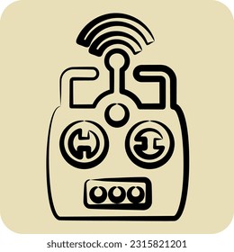 Icon Remote Control. related to Drone symbol. hand drawn style. simple design editable. simple illustration
