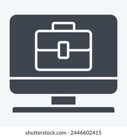 Icon Remote Worker. related to Remote Working symbol. glyph style. simple design illustration