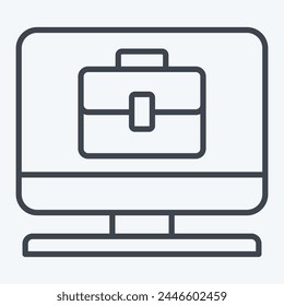 Icon Remote Worker. related to Remote Working symbol. line style. simple design illustration