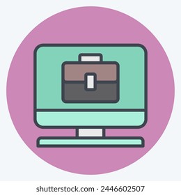 Icono Trabajador remoto. relacionado con el símbolo Trabajo remoto. color mate style. ilustración de diseño simple