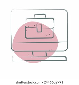 Icono Remote Worker. relacionado con el símbolo Remote Working. Estilo de mancha de color. ilustración de diseño simple