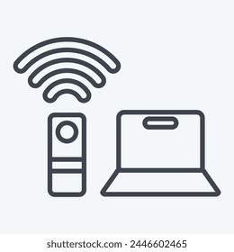 Icon Remote Working Office 2. related to Remote Working symbol. line style. simple design illustration