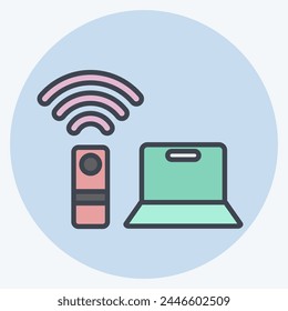Icono Remote Working Office 2. relacionado con el símbolo Remote Working. estilo color mate. ilustración de diseño simple