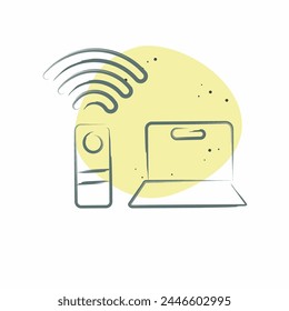 Icon Remote Working Office 2. related to Remote Working symbol. Color Spot Style. simple design illustration
