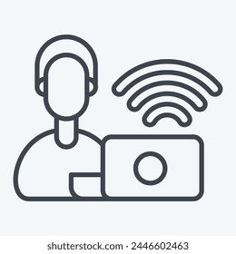 Icon Remote Working Office. related to Remote Working symbol. line style. simple design illustration
