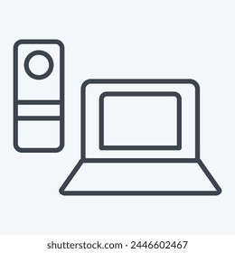 Icon Remote Working. related to Remote Working symbol. line style. simple design illustration