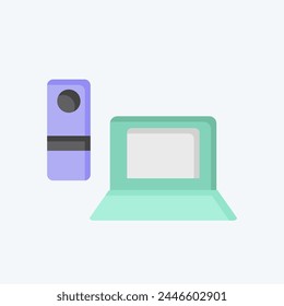 Icon Remote Working. related to Remote Working symbol. flat style. simple design illustration