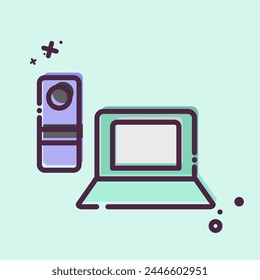 Icon Remote Working. related to Remote Working symbol. MBE style. simple design illustration