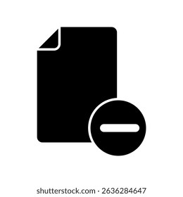 Icon a remove file, isolated against a clean background.