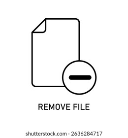 Icon a remove file, isolated against a clean background.