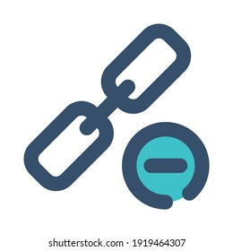 icon remove link using filled line style and blue color