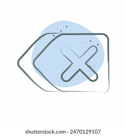Symbol Entfernen. bezieht sich auf das Lösche Symbol. Farbfleckstil. einfache Designdarstellung