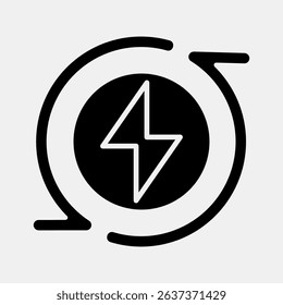 Icon renewable energy. Renewable energy elements. Icon in glyph style.