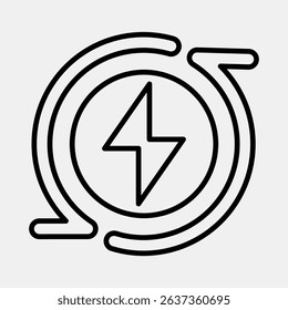 Icon renewable energy. Renewable energy elements. Icon in line style.