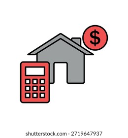 Ícone a Rent Calculation, isolado contra um fundo limpo.