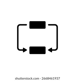 Icono de un reemplazo, aislado contra un fondo limpio.