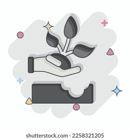 Icon Replant. related to Environment symbol. Comic Style. simple illustration. conservation. earth. clean