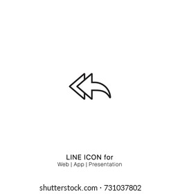 Icon Reply All Arrow graphic design single icon vector
