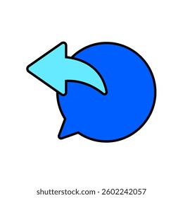 Icon a reply, isolated against a clean background.