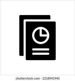 Icono Informe Glifo, Vector de Ilustración con logotipo de icono plano aislado. Adecuado para diseño web, logotipo, aplicación. 