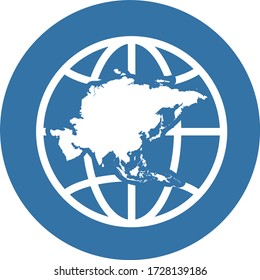 An icon to represent the side of the globe that shows Asia as a central point.