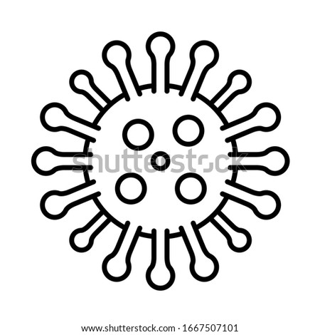 Icon representative of disease. Microbes, bacterium, virus, disease. Thin line illustration for concepts of healthcare, corona virus outbreak, flu