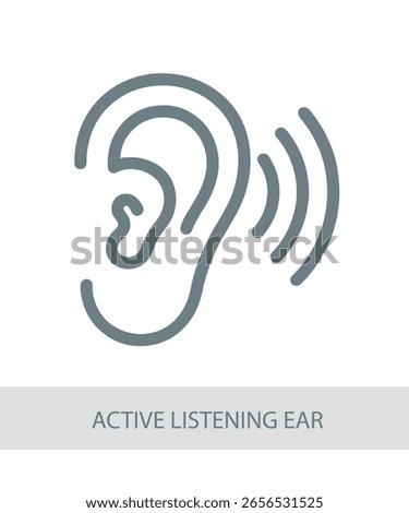 An icon representing active listening ear, useful for life skills and personal development visuals.