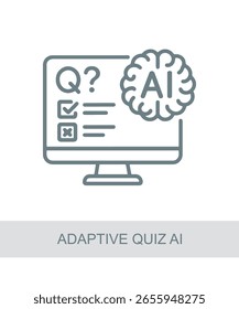 Icono que representa la IA adaptativa del cuestionario, utilizada en IA, tecnología o diseños de interfaz futuristas.