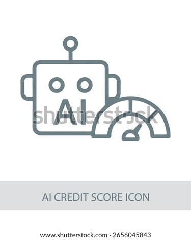 An icon representing ai credit score icon, used in AI, tech, or futuristic interface designs.