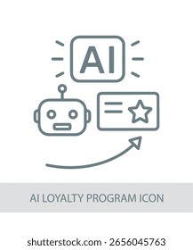 Um ícone que representa o ícone do programa de fidelidade de ai, usado em AI, tecnologia ou designs de interface futurista.