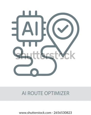 An icon representing ai route optimizer, used in smart systems, automation, or tech industries.