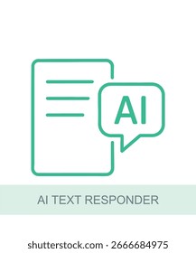 Icono que representa el contestador de texto de IA, diseñado para su uso en IA y en imágenes relacionadas con la tecnología.