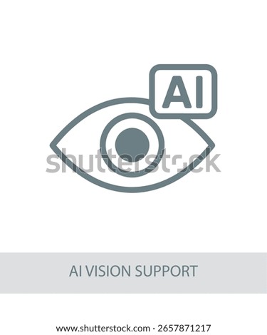 An icon representing ai vision support, used in AI, tech, or futuristic interface designs.