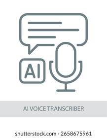 An icon representing ai voice transcriber, used in smart systems, automation, or tech industries.